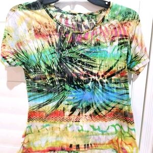 Onque Casuals Short Sleeve Top Size Small